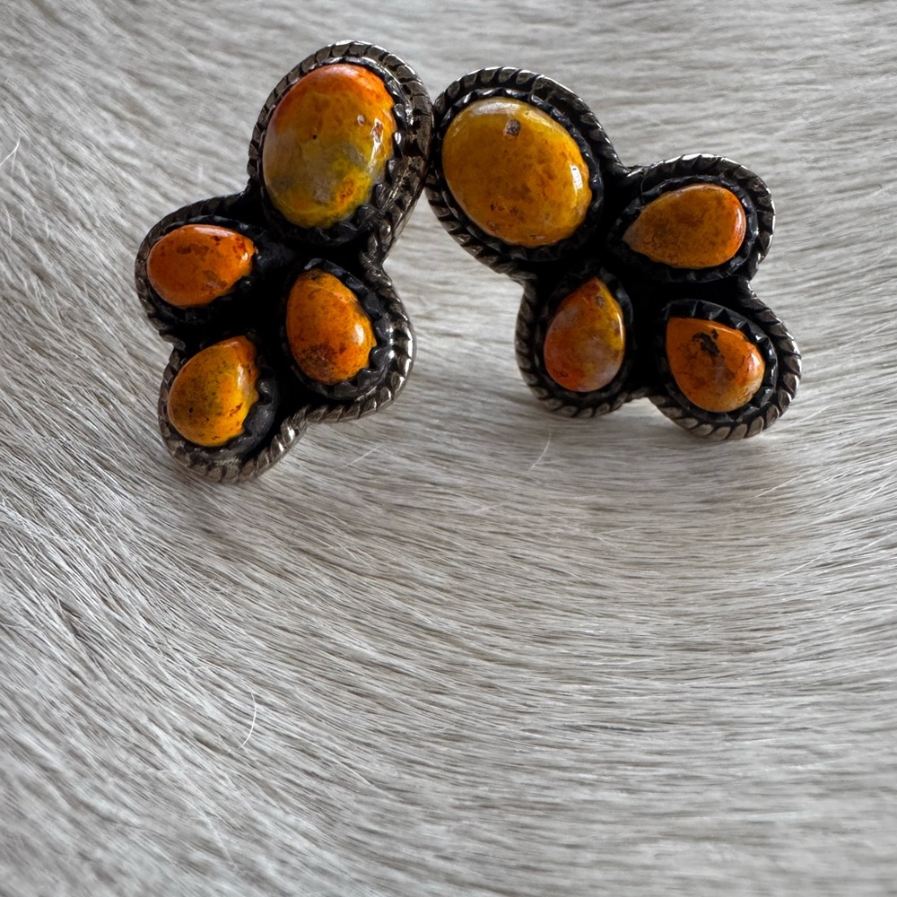 Elegant Orange Mojave Stud Earrings